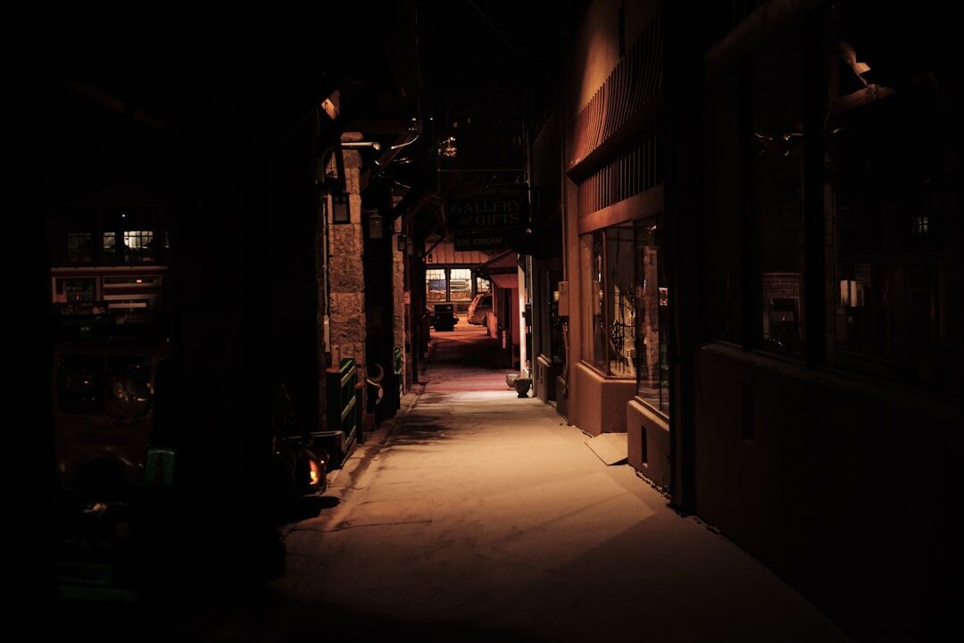 dark city alley at night