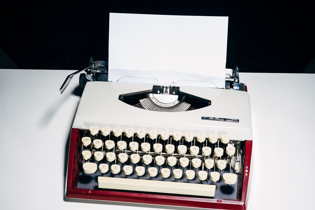 vintage typewriter with paper